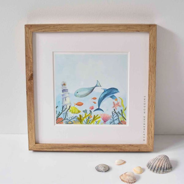Under the Sea - Coastal  Wall Art - Illustrated Print 