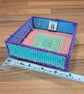 Desk tray for small items - rainbow colours with purple edging and diamond motif - Image 4