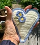 Crochet hanging heart, forget-me-not heart decoration - Image 5