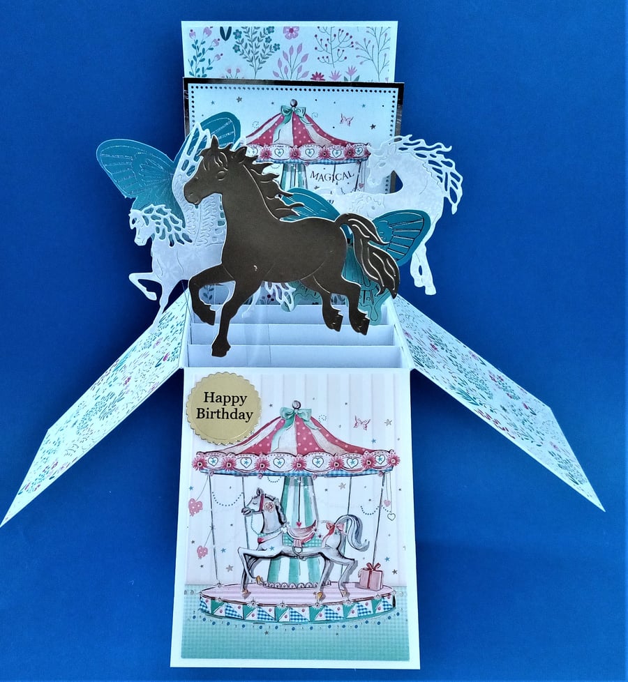 Girls Birthday Card with Horses