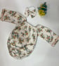 Floral Baby Romper with Matching Headband – 100% Cotton