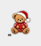 Funny Christmas Sticker Vinyl Xmas Decal For Adults - Teddy Bear & Love Heart