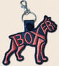 Boxer Keyring - Embroidered Dog Word Art Bag Charm - Image 5
