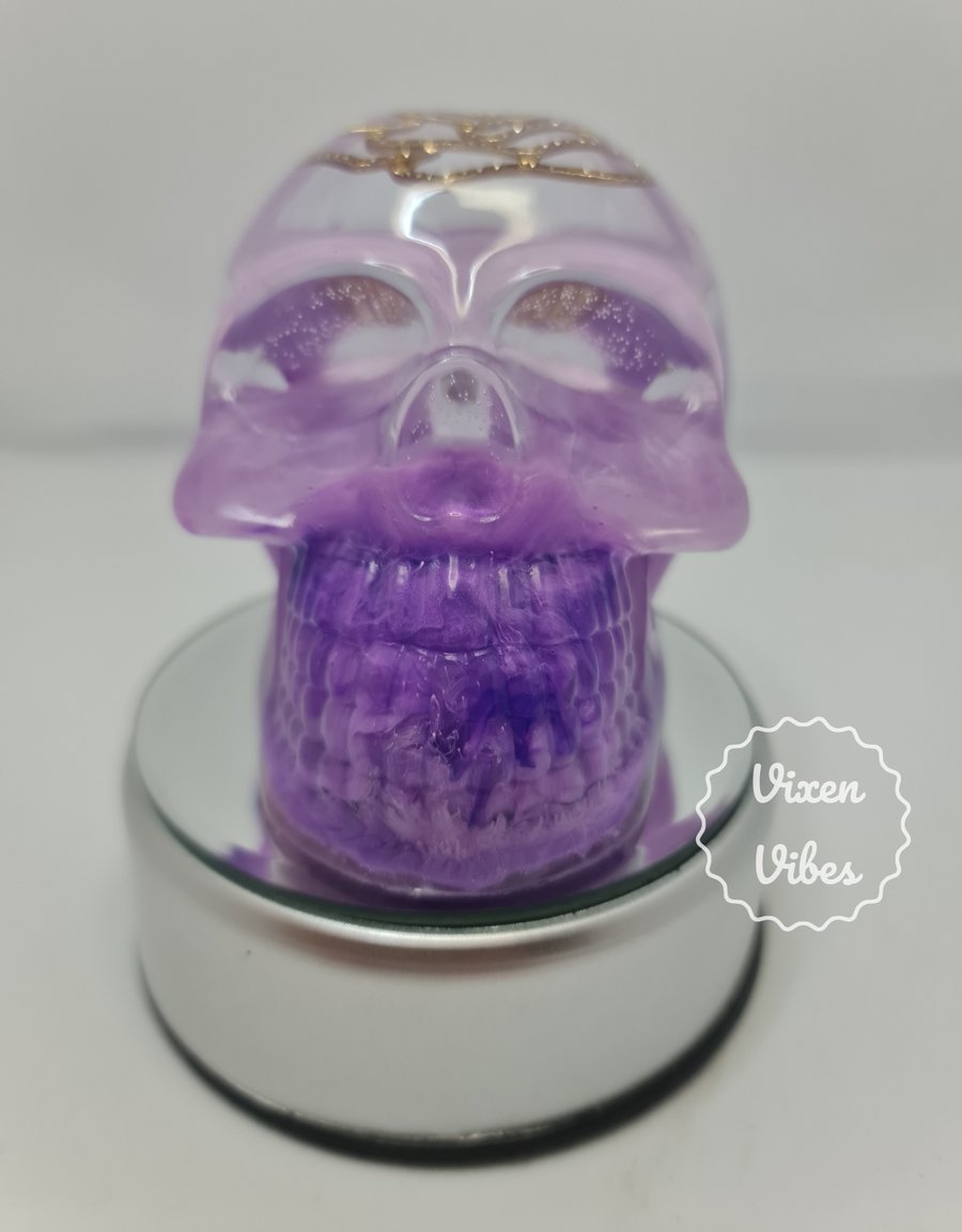 Purple Jewelled Resin Skull