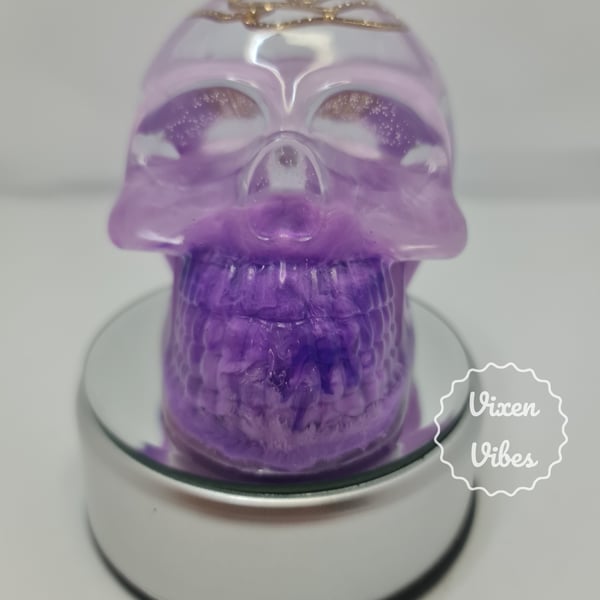 Purple Jewelled Resin Skull