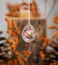 Real Rose Resin Pendant Necklace - Sterling Silver Floral Jewellery