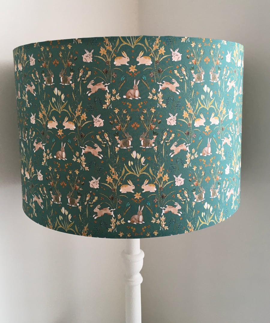 Liberty Country Bunnies -Handmade Table Lampshade 30cm Drum.