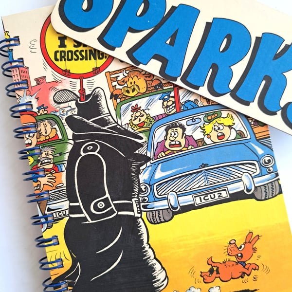 The Sparky Comic Book blank junk journal, B6 notebook, collage book, scrap book