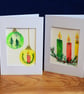 Baubles and Candles - Seasonal greeting card, watercolour painting