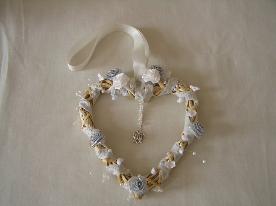 Wicker Heart, brides good luck gift, wedding 