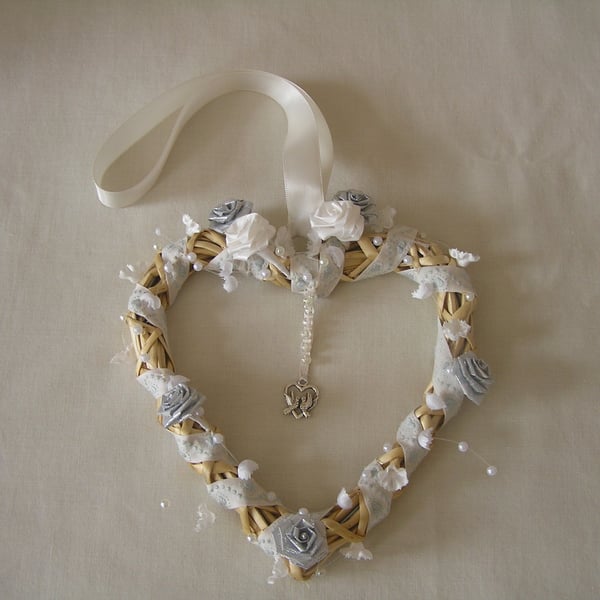 Wicker Heart, brides good luck gift, wedding 