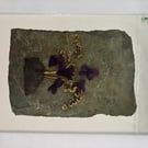 Purple Flowers on Slate Print