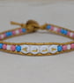 Trans ally bead and gold leather bracelet, LGBTQ - Image 7