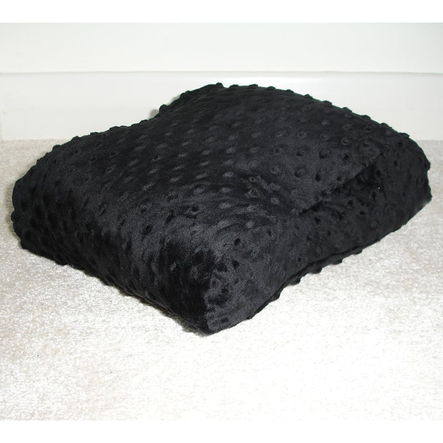 Tempur Pedic Original Contour Travel Neck Pillow Cover Black Plush Raised Spots