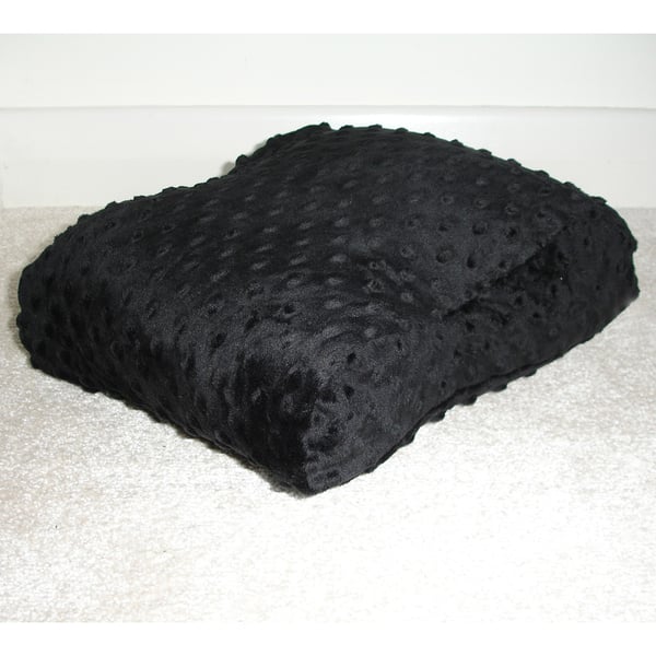 Tempur Pedic Original Contour Travel Neck Pillow Cover Black Plush Raised Spots