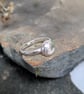 Hammered silver pebble ring  - Image 1
