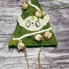 Christmas Tree Elf Hanging Decoration with White & Gold Pom