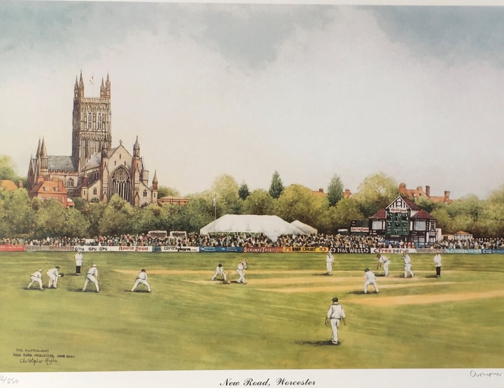 Worcestershire Cricket. New Road .Signed Limited Edition Print 