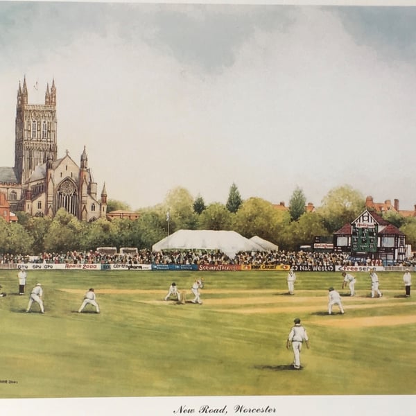 Worcestershire Cricket. New Road .Signed Limited Edition Print 