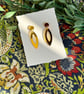Gold Mirror Acrylic Open Marquise Cut Out Earrings - Image 3