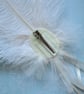 Ivory Off White Ostrich Feather Ribbon Trails Regency Style Headpiece Fascinator - Image 5