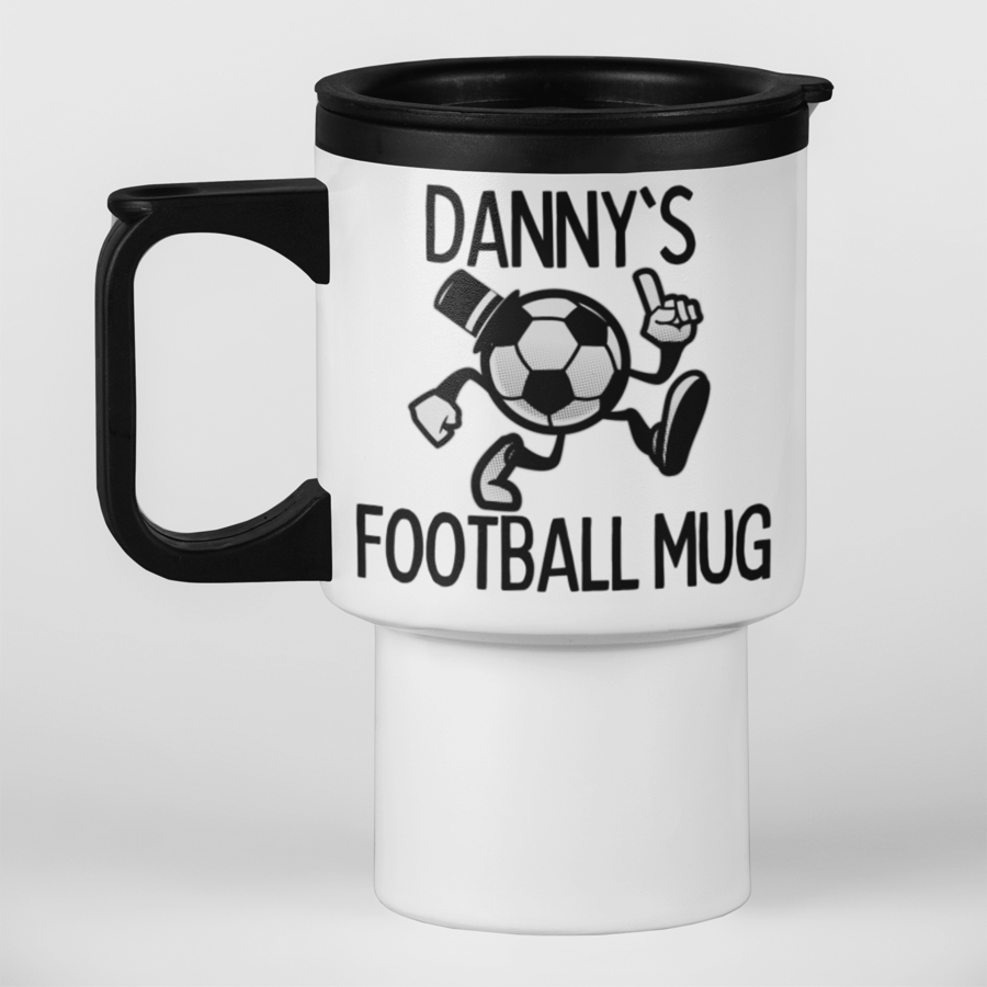 Personalised FOOTBALL Travel Mug -- Football Travel Mug Gift