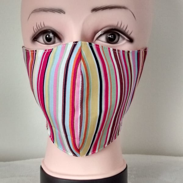 Handmade 3 layers rainbow reusable adult face mask.