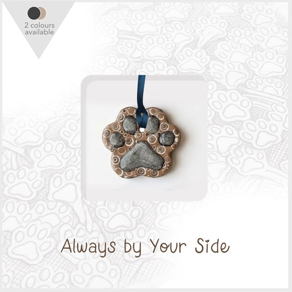 Always by Your Side Dog Paw Ceramic Card