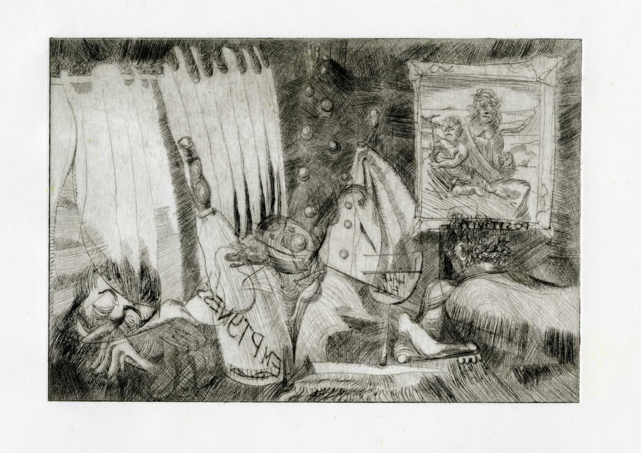 Emptiness, drypoint etching, on paper, signed & numbered, framed or unframed
