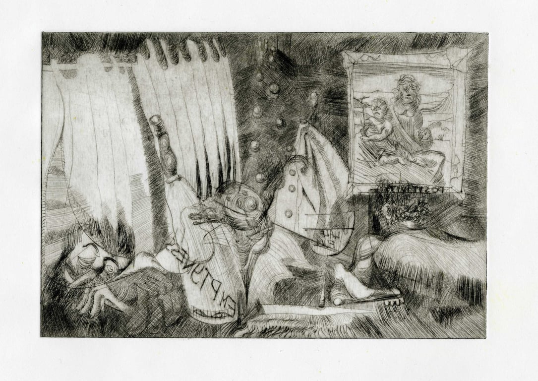 Emptiness, drypoint etching, on paper, signed & numbered, framed or unframed