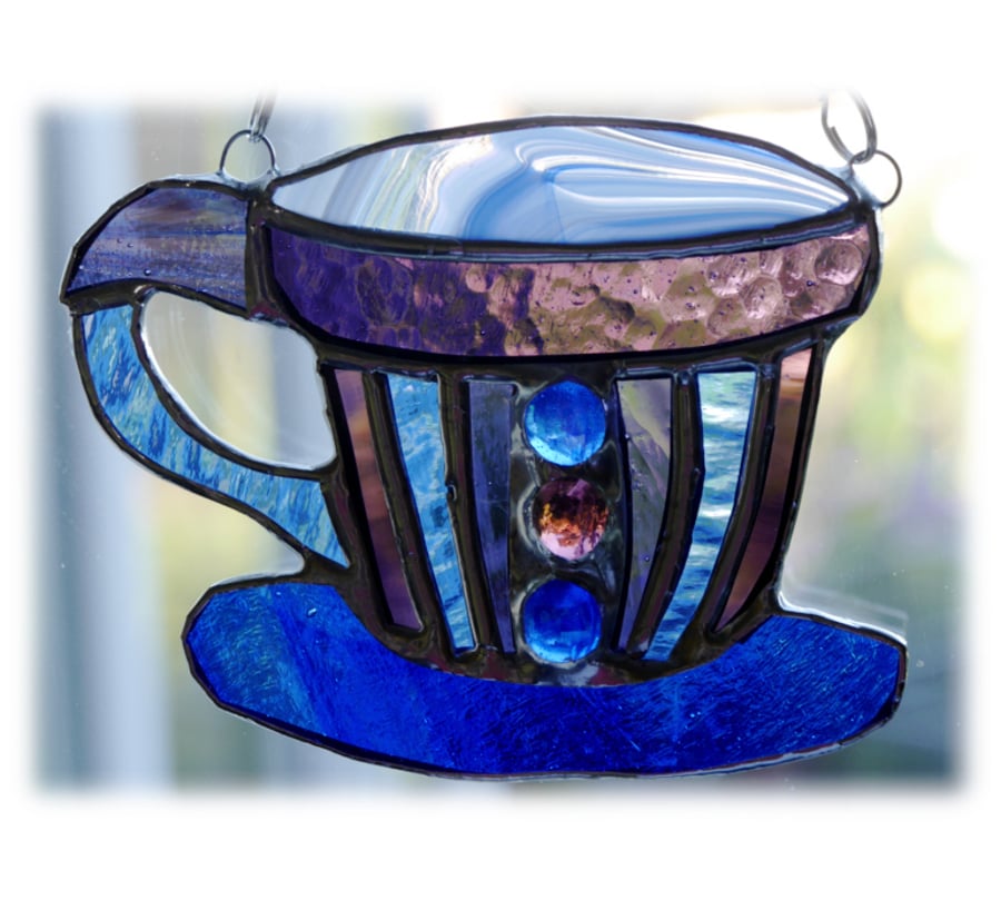 Teacup Stained Glass Suncatcher coffee cup mug 007