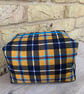 Cornish Tartan Print Fabric Quilted Box Shape Washbag - Image 2