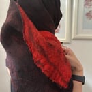 Lava Flow Hand Felted Wool Scarf – One of a Kind Wearable Fiber Art