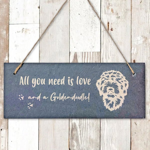 Goldendoodle Love Slate