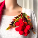 Hand Felted, Wool felted soft ART brooch