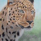 'Always on Watch' Leopard Acrylic Painting