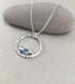 Blue Topaz Sterling Silver Circle Necklace