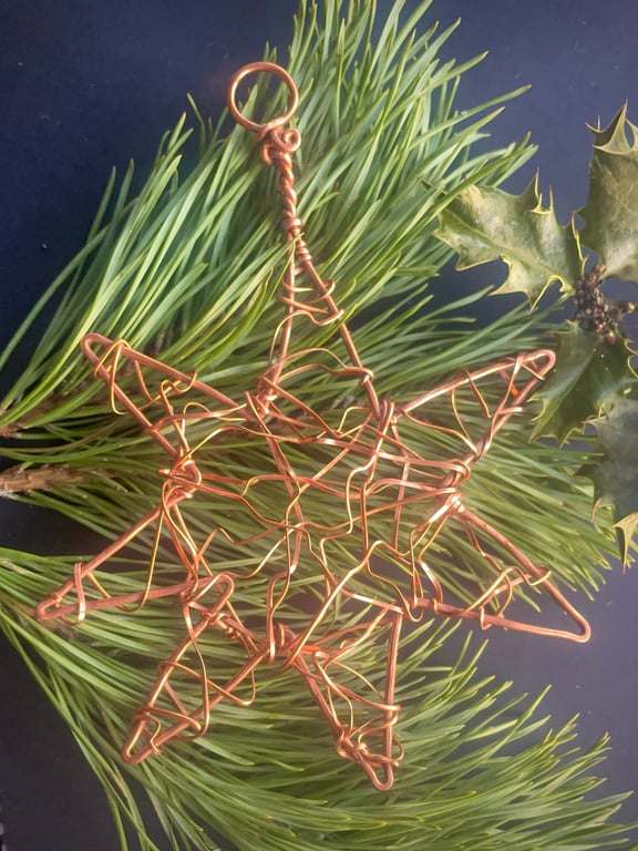 Handmade Unique Seven-Point Faery, Elven Copper Star