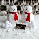 Fluffy Snowmen hanging decorations 