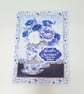 Auntie Birthday Card – Elegant Blue Floral Handmade Card - Image 9