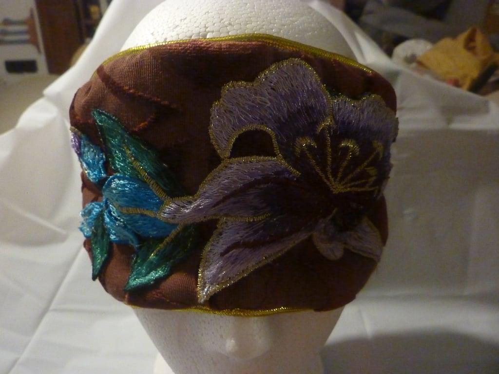 Luxury Flower Embroidery Colourful Sleep Mask Padded Adjustable 