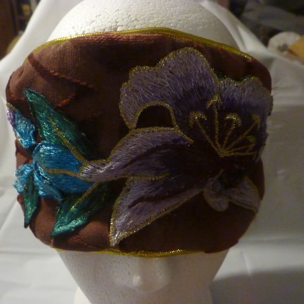 Luxury Flower Embroidery Colourful Sleep Mask Padded Adjustable 