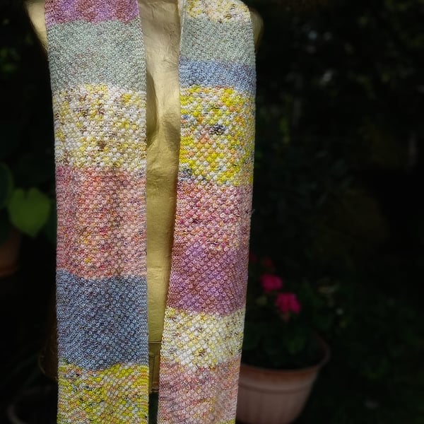 Luxury lightweight hand-knitted scarf