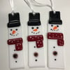Fused glass snow man 