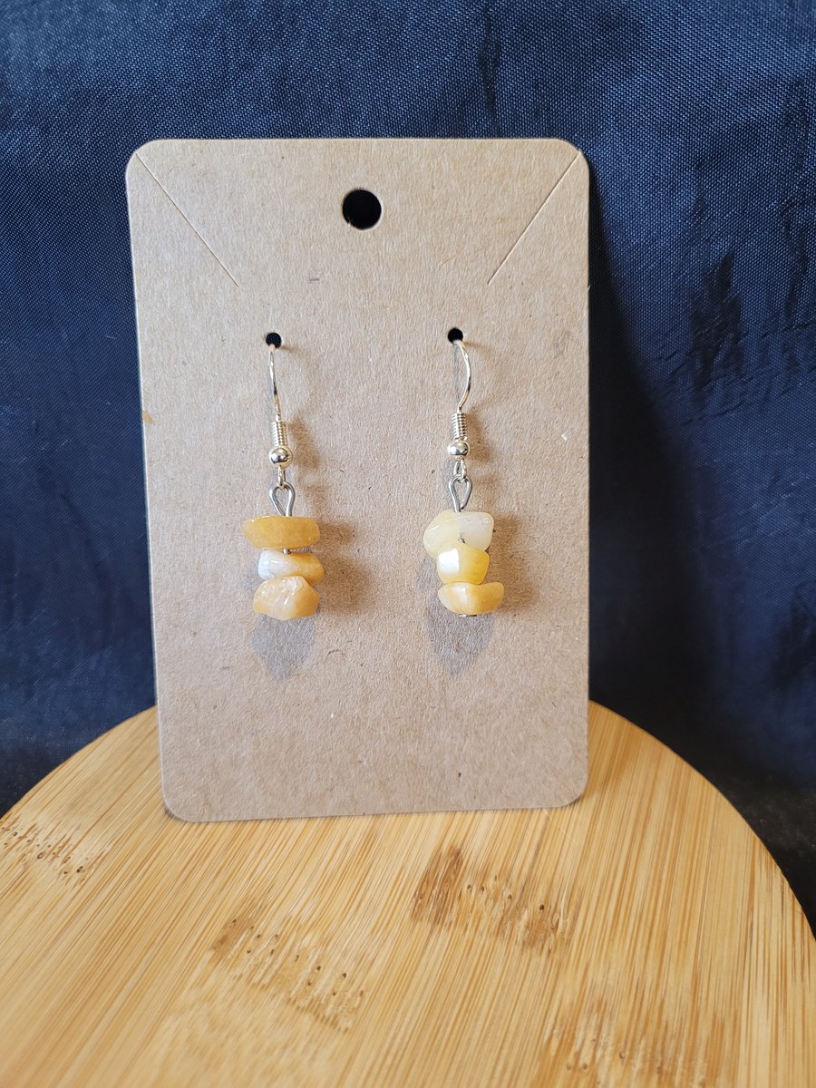 Crystal Earrings - Yellow Calcite 