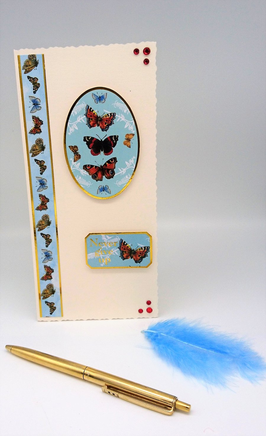 "Never Give Up"  Encouragement, Uplifting Card for Any Occasion FREE P&P U.K. 