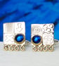 Handmade sterling silver cufflinks with blue Spinel gemstones. Stone choice. M. - Image 1