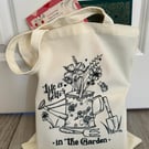 Illustrated “Life’s Better In The Garden” Printed Tote Bag 