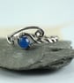 Sterling Silver Twist Ring with Blue Jade Bead - Unique Viking Jewellery - Image 9