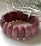 Rhodochrosite. Gemstone CHUNKY Elasticated Bangle - Image 1
